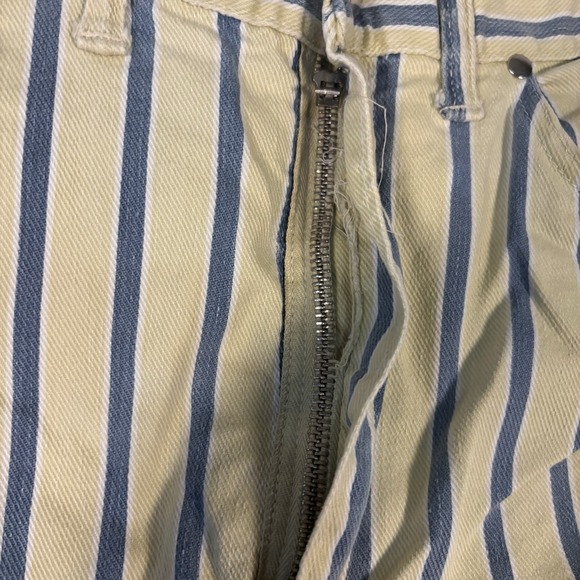 Wrangler Vintage Pinstriped Yellow Western Jeans 26X24 Damaged Zipper - Picture 3 of 8